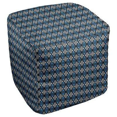 Avicia Diamonds Cube Ottoman Latitude Run Size: 18x22 H x 18x22 W x 18x22 D, Upholstery Color: Purple/Orange