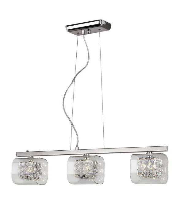 Trans Globe Lighting-MDN-1111-Block - Three Light Pendant Polished