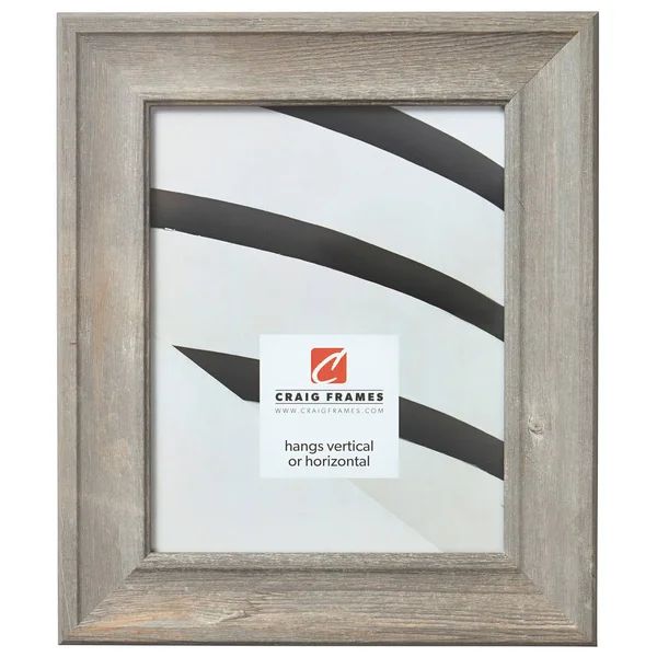 Craig Frames Scalloped American Barn, Faux Barnwood Picture Frame, Natural, 16 x 22 inch, White