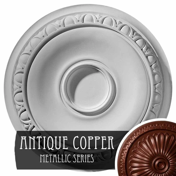 24 1/4x22OD x 1 1/2x22P Caputo Ceiling Medallion (Fits Canopies Up to 6x22) - Hand-Painted Rust