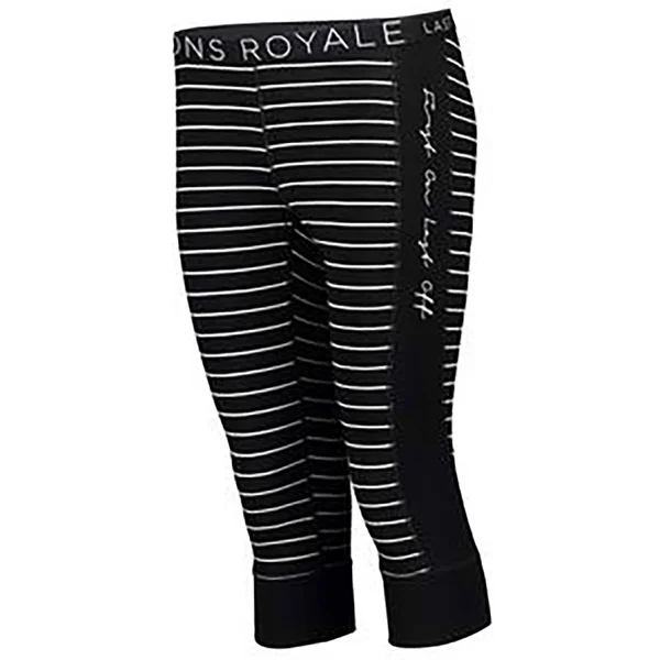 Mons Royale Women's Alagna 3/4 Leggings - Black Stripe - L