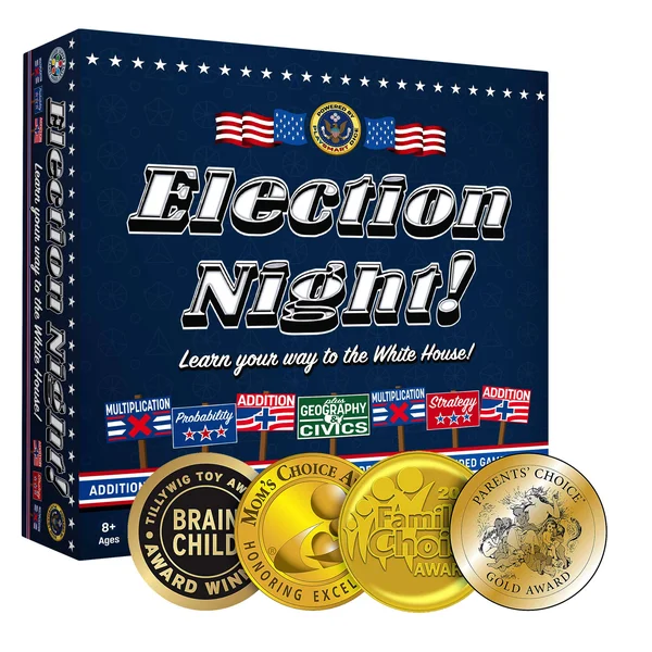 Semper Smart Games Election Night! Board Game - Winner of 2019 Parents Choice Gold Award. A Super Fun Way to Learn Essential Mat