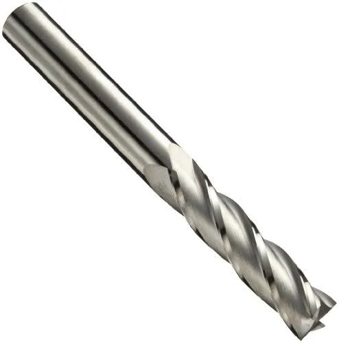 Niagara Cutter N85705 Carbide Square Nose End Mill - inch, Uncoated (Bright) Finish, Roughing and Finishing Cut, 30 Degree Helix