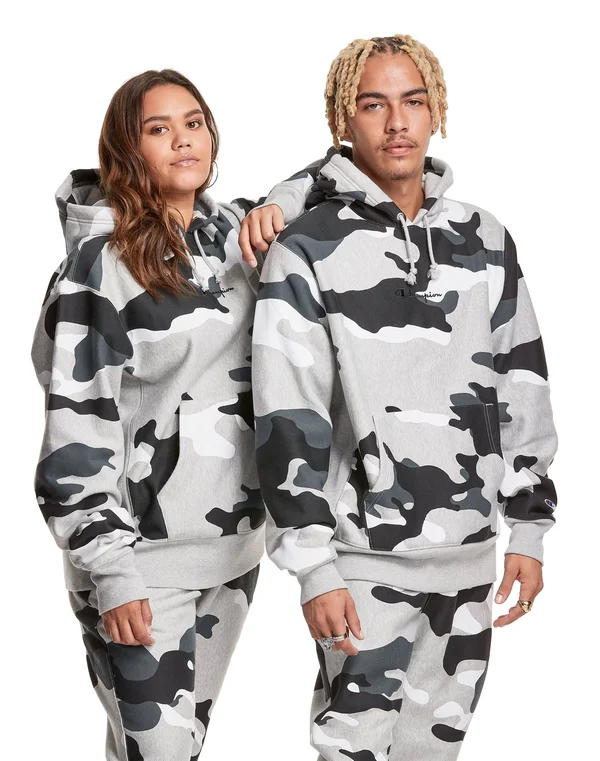 Champion Life REVERSE Weave Camo Hoodie Oxford Grey Major - Gray