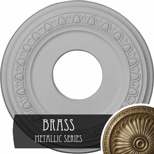 12 1/4x22OD x 4x22ID x 1 1/8x22P Jackson Ceiling Medallion (Brass)
