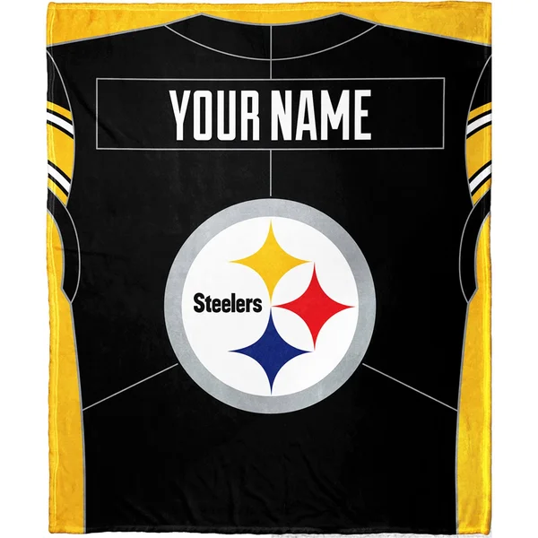 NFL Pittsburgh Steelers Personalized Silk Touch Sherpa Throw Blanket Multi