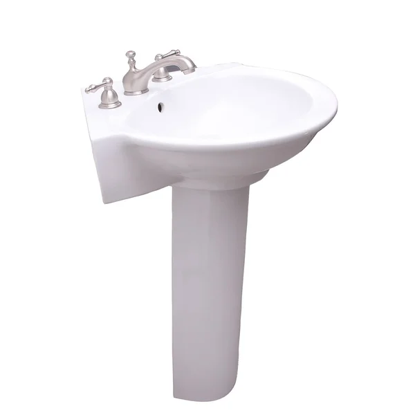 Barclay 3-228WH Evolution Corner Pedestal Lavatory 8x22 WS White
