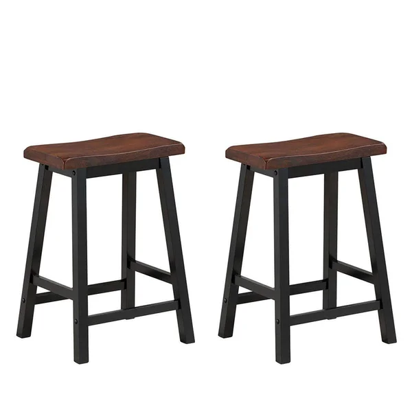 24x22 Height Set of 2 Home Kitchen Dining Room Bar Stools-Coffee, 17.5" x 14" x 24"