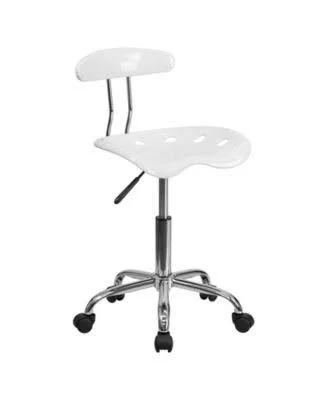 Offex Black and Chrome Computer Task Chair with Tractor Seat