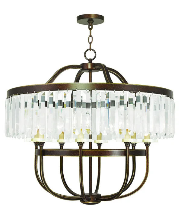 Livex Lighting 50549-64 Ashton 8-Light Chandelier, Hand Painted Palacial Bronze