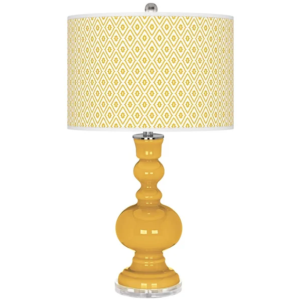 Color + Plus Goldenrod Diamonds Apothecary Table Lamp