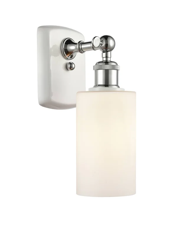 Innovations 516-1W-WPC-G801 Clymer 1 Light Sconce in White and Polished Chrome