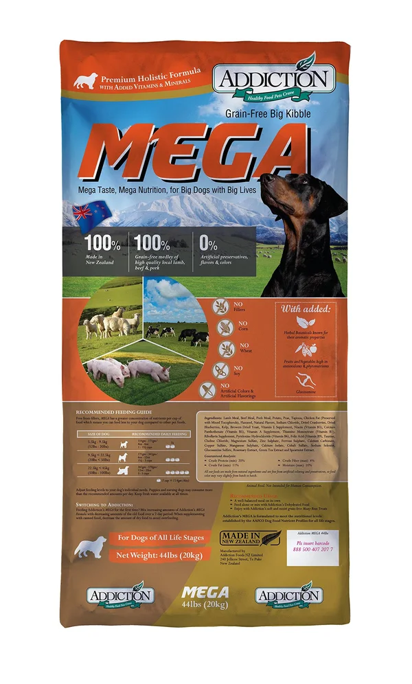 Addiction Foods Mega Grain Free Dry Dog Food, 44 lb.