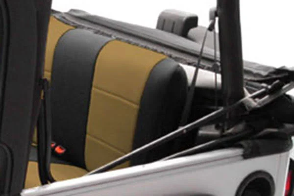 2007 Jeep Wrangler (JK) Coverking Neoprene Rear Seat Cover (Black/Tan) - SPC207