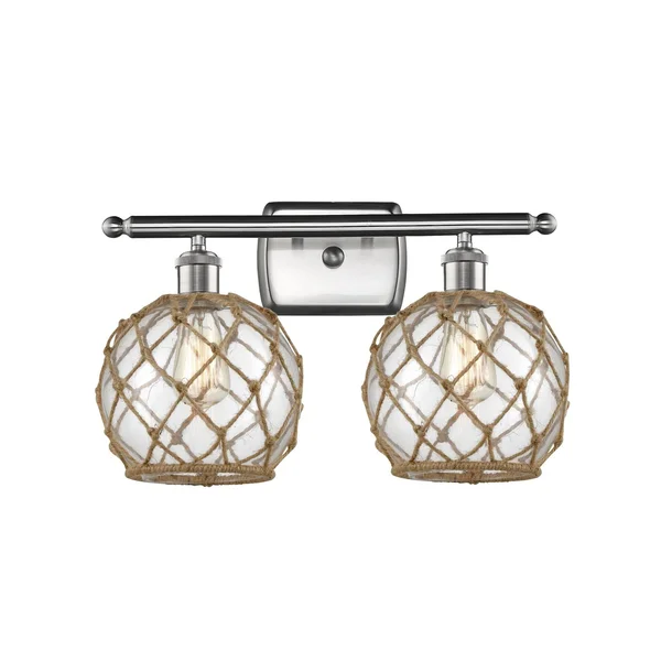 Innovations Lighting-Farmhouse Rope 2 Light Bath Vanity Light-516-2W-SN-G122-8RB-LED