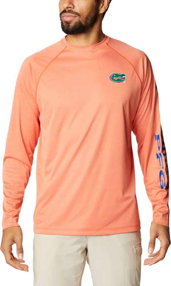 Columbia Men's Collegiate PFG Terminal Tackle Long Sleeve Shirt - Florida - XXL - Orange