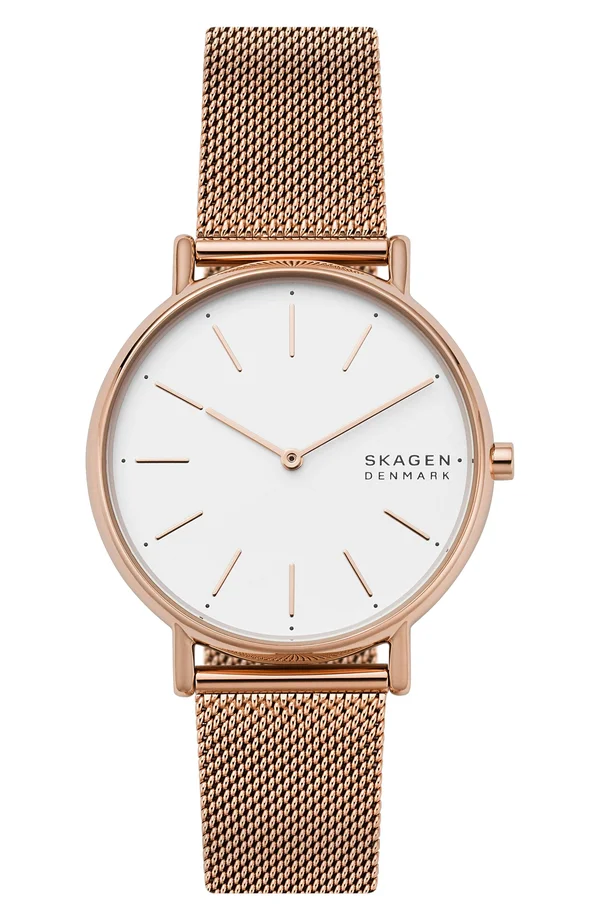 Skagen Women's Signatur Steel-Mesh Watch - Rose Gold