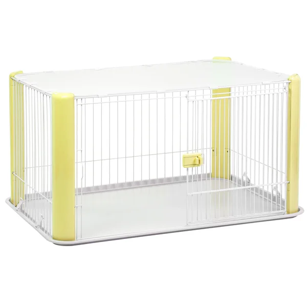 Iris Large Wire Pet Play Pen with ROOF, Yellow