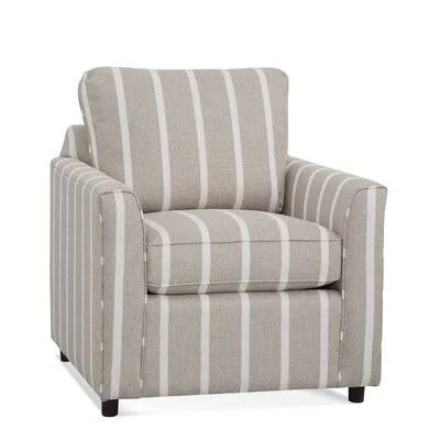 Charleston 33.5x22 Wide Armchair Braxton Culler Navy Textured - 0805-61