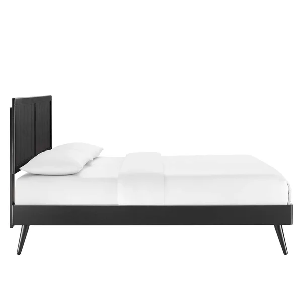 Modway Alana King Wood Platform Bed with Splayed Legs - Walnut