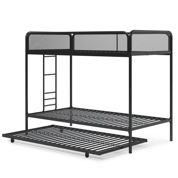 DHP 4299019 Triple Black Metal Bunk Bed Frame, Twin Size