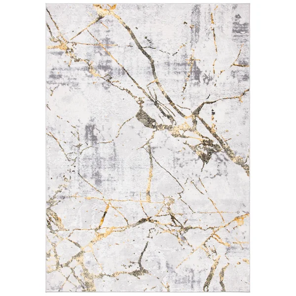 Safavieh Amelia Rug Collection ALA293G - Grey - Gold - 4&-5x22 x 6&-5x22