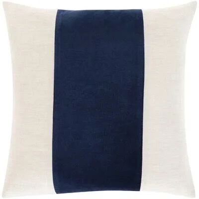 Kat Striped Throw Pillow Color: Navy/Ivory, Size: 20x22 H x 20x22 W, Fill Material: Down