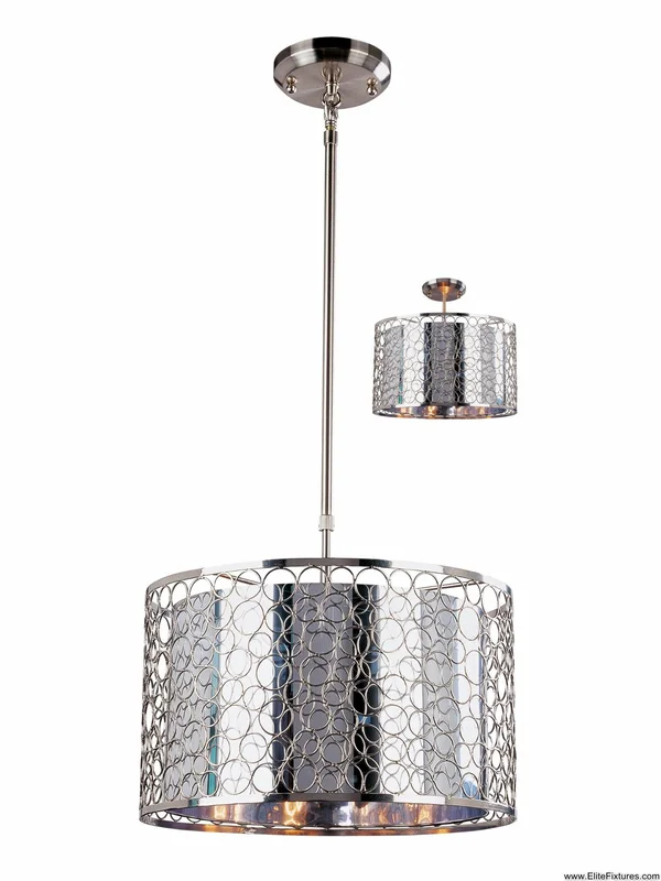 Z-Lite-158-15-Saatchi - Three Light Pendant Brushed Nickel Finish