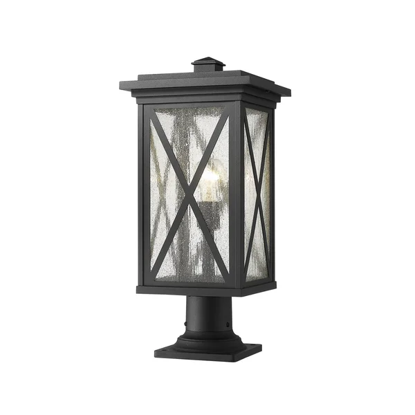 Z Lite 1 Light Outdoor Pier Mounted Fixture 583PHBR 533PM BK (Black)