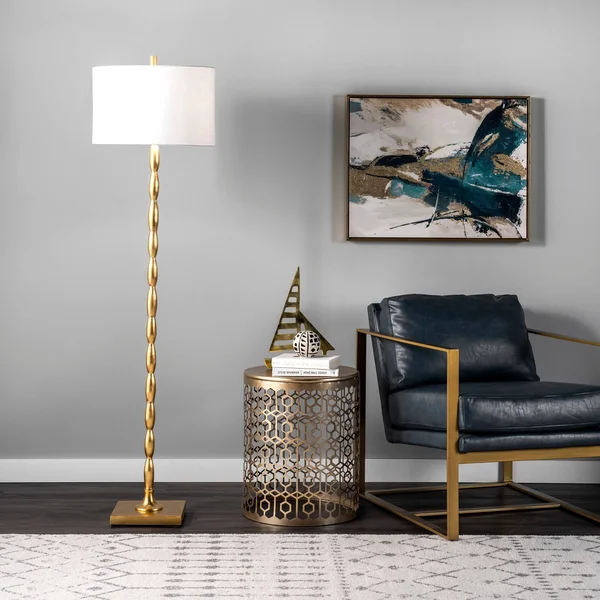 nuLOOM Andria 65x22 Iron Floor Lamp - 17x22 W x 17x22 D x 65x22 H - Brass