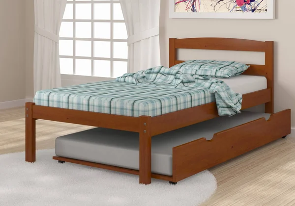 Donco 575-TE_503-E Twin Econo Bed with Trundle Bed in Light Espresso