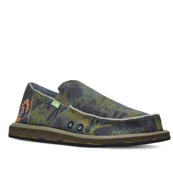 Sanuk Mens Vagabond Grateful Dead Green Navy 8
