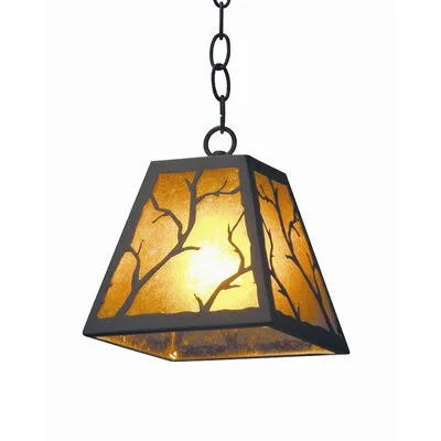 Branch 1-Light Single Geometric Pendant 2nd Ave Design Finish: Gilded Tobacco, Acrylic: Silver Mica