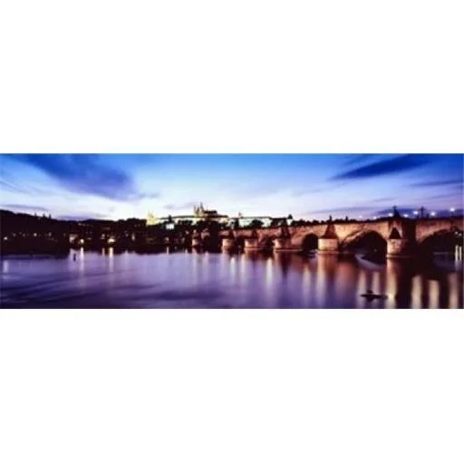 Arch Bridge Across A River with A Cathedral St. Vitus Cathedral Hradcany Castle Vltava River Prague Czech Republic Poster Print
