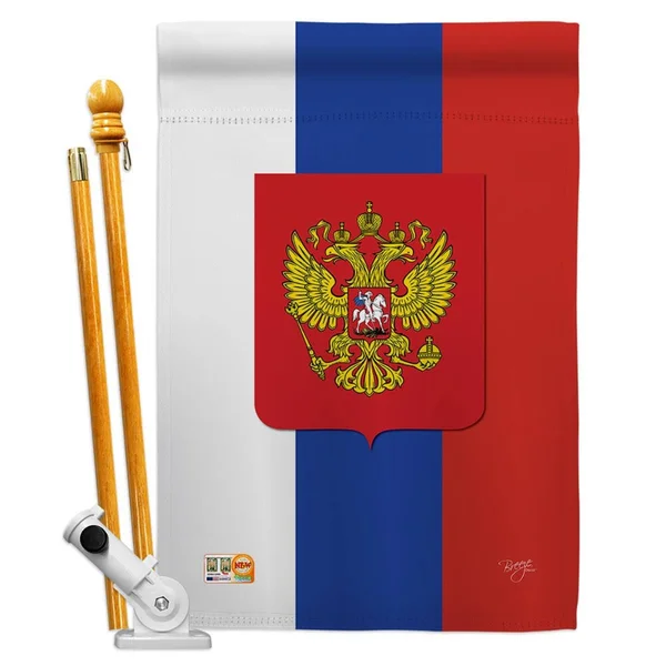 Breeze Decor BD-CY-HS-108124-IP-BO-D-US13-BD 28 x 40 in. Russia Flags of The World Nationality Impressions Decorative Vertical D