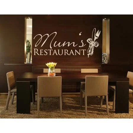 Mums Restaurant Wall Decal - Kitchen Wall Decal, Sticker, Mural Vinyl Art Home Decor, Quotes and Sayings - 3967 - Sage, 47in x 2