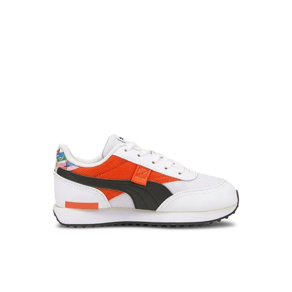 Puma Future Rider Intl Game Sneakers Jr - White/Tigerlily, 6