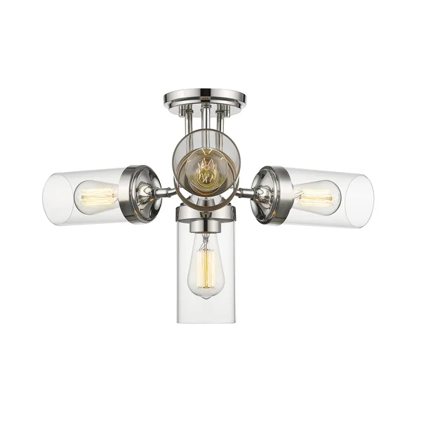 Avery Home Lighting Calliope 4-Light Semi Flush Mount - Nickel - Clear