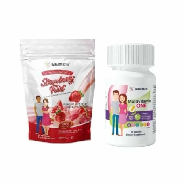 Gastric Bypass Complete Bariatric Vitamin Pack by BariatricPal - 1-Month Supply, Strawberry Twist, Capsule with 45mg Iron
