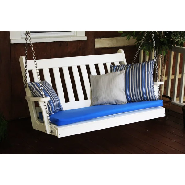 Au0026L Furniture Traditional English Recycled Plastic 4ft Porch Swing