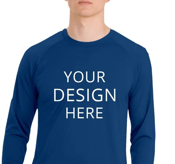 Custom Printed Sport - Tek Men's Sport-tek? Dry Zone? Long Sleeve Raglan T-Shirt - Size: XL, True Royal
