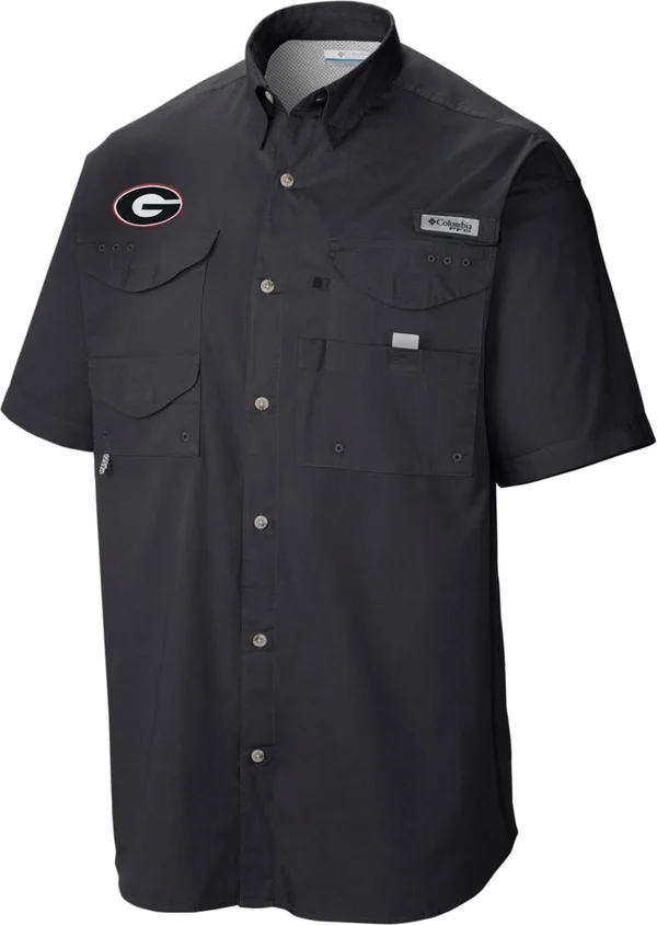 Columbia Men's Georgia Bulldogs Tamiami Short Sleeve Shirt - Black, Size: Small