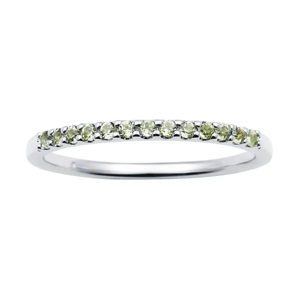 14K White Gold Peridot Gemstone Band Ring, Women's, Size: 7.5, Green