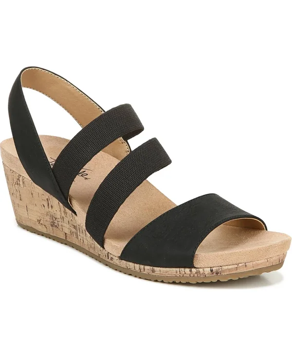 Women's LifeStride Marina Wedge Sandal - Black - Size 9