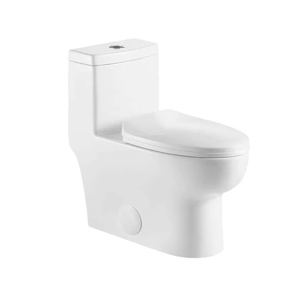 VanityFus 1-Piece 1.1 gpf/ 1.6 GPF Dual Flush Elongated Toilet in White Siphonic Jet Seat Included