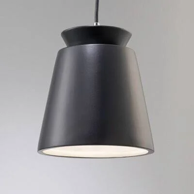 Koehler 1 - Light Single Cone Pendant George Oliver Finish: Polished Chrome - Shade Color: Midnight Sky/Matte White