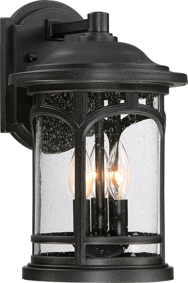 Quoizel - MBH8409K - Three Light Outdoor Wall Lantern - Marblehead - Mystic Black