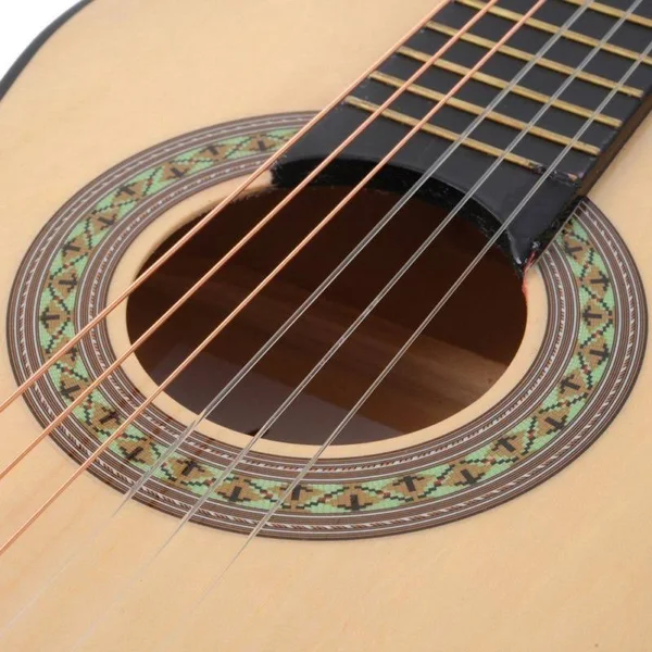 ADM Beginner Classical Guitar 30 inch Nylon Strings Bundle with Carrying Bag & Accessories, Natural Gloss
