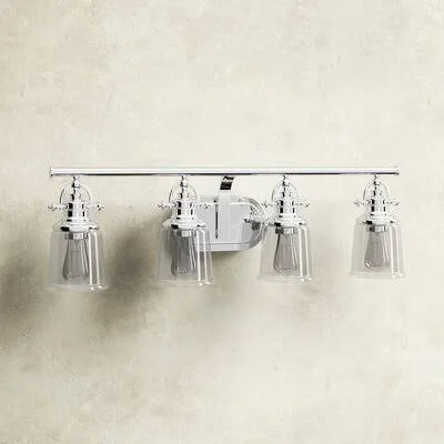 Mont Dimmable Polished Chrome Vanity Light Birch LANE? Number of Lights: 4