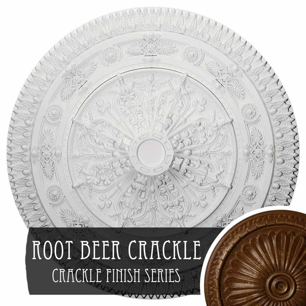 37 1/2x22OD x 3 3/8x22P Naple Ceiling Medallion (Root Beer Crackle)